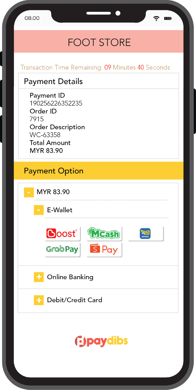 Online payment step 3