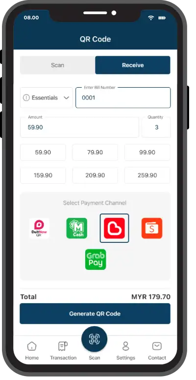 paydibs payment gateway app QR code scanner