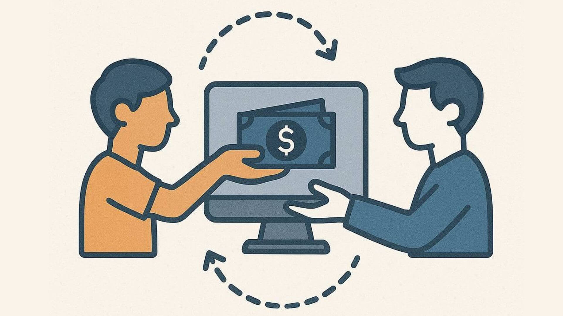 An illustration image of payment API Malaysia between vendor and client by Paydibs