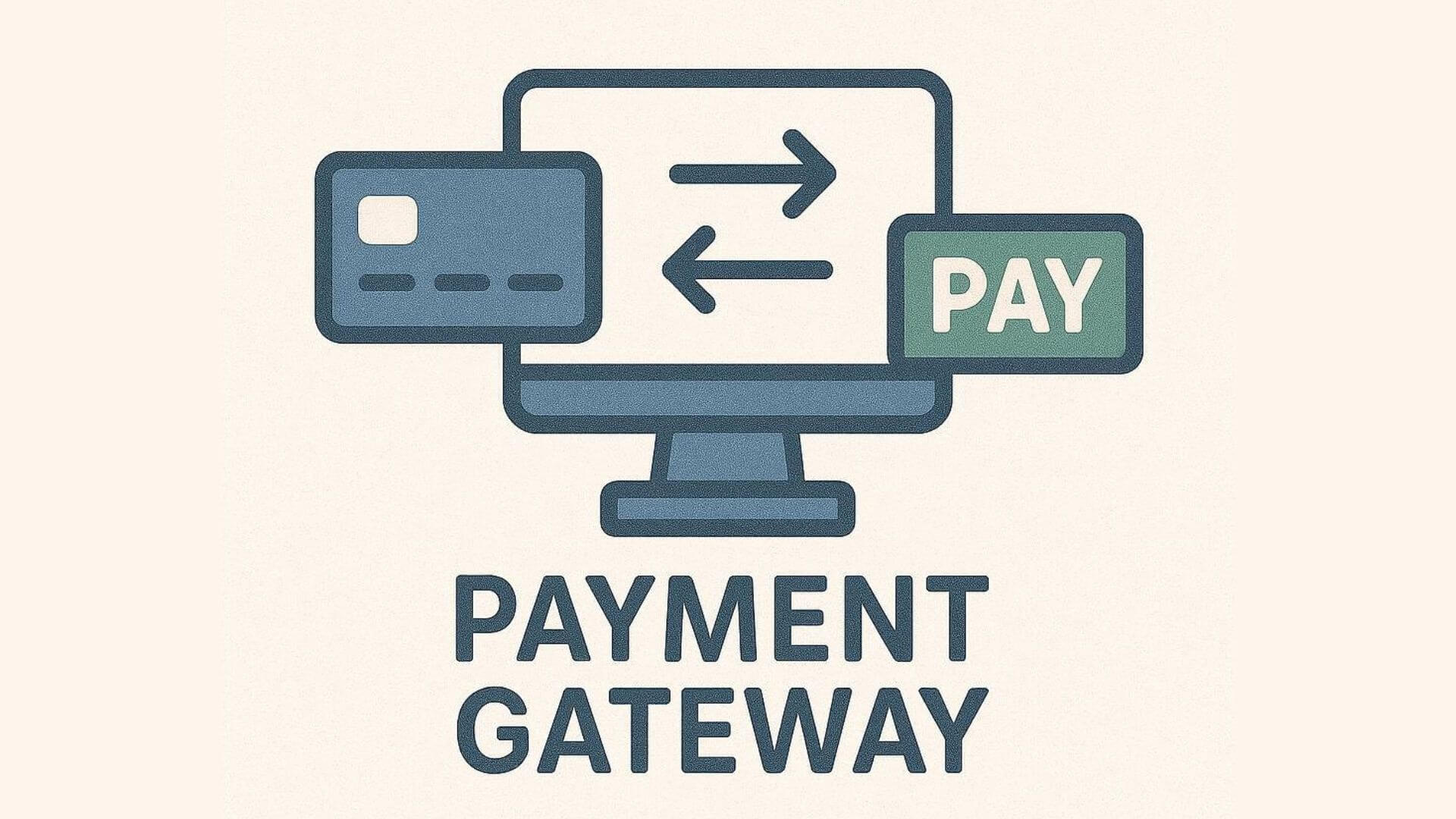 An illustration image showing screen monitor and card indicating payment gateway