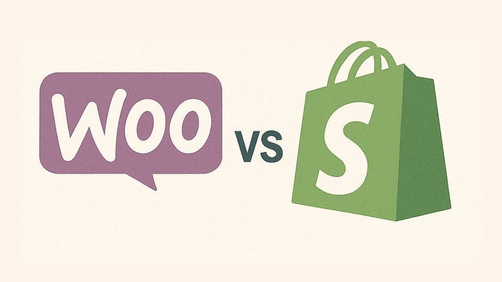 Logo of WooCommerce and Shopify for illustration