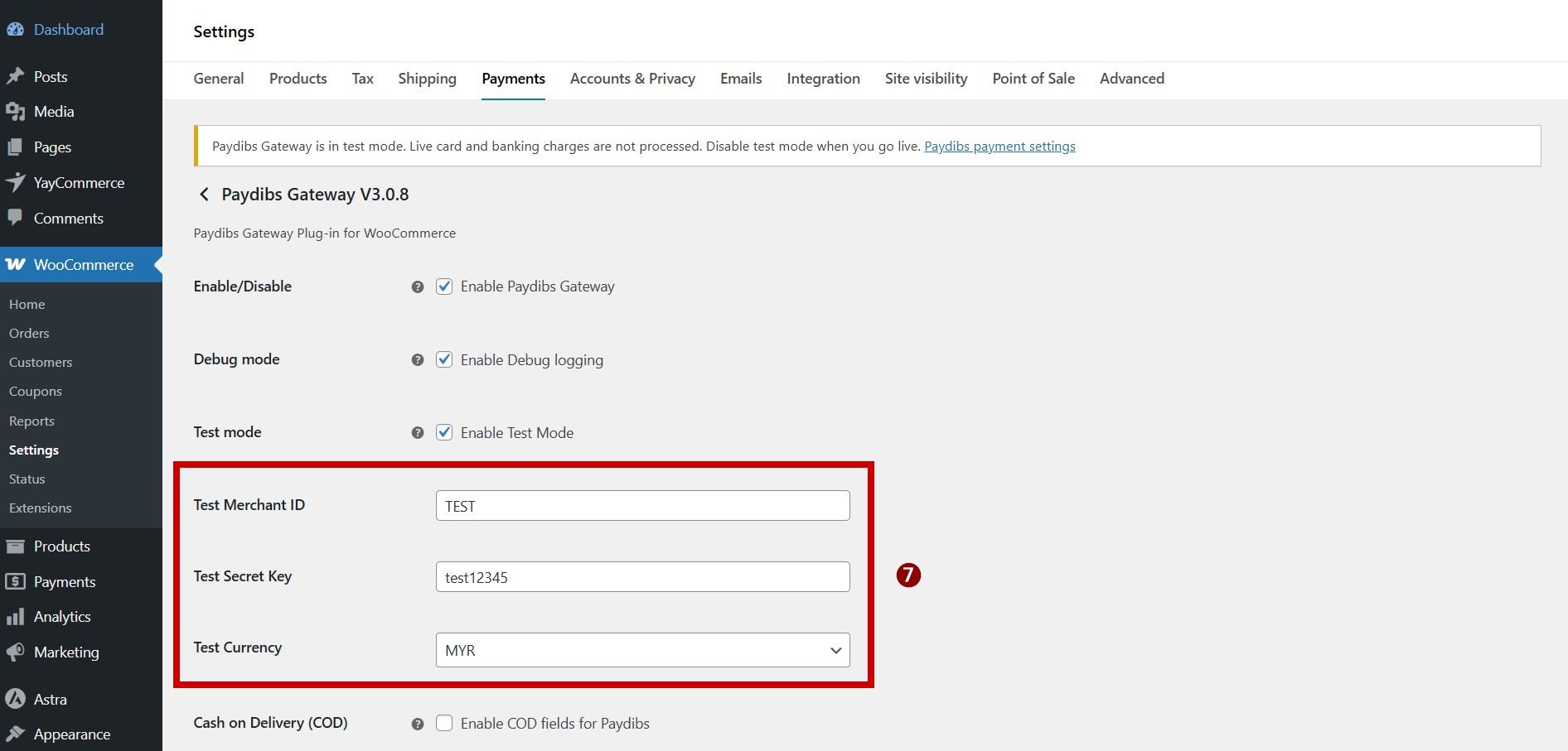 Payment gateway in WooCommerce Configure Payment Settings.